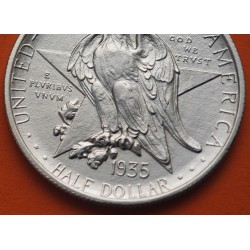. @SUPER LUJO@ ESTADOS UNIDOS 1/2 DOLAR 1935 P CENTENARIO DEL ESTADO DE TEXAS FUERTE ALAMO MONEDA DE PLATA Half Dollar Silver