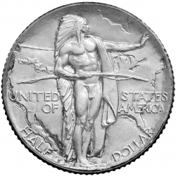 . @LUJO@ ESTADOS UNIDOS 1/2 DOLAR 1937 D JEFE INDIO - OREGON TRAIL KM.159 MONEDA DE PLATA USA Half Dollar Commemorative