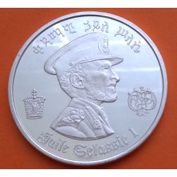 @VER FOTOS@ ETIOPIA 5 BIRR 1972 HAILE SELASSIE y LEON KM.52 MONEDA DE PLATA PROOF Ethiopia silver 0,80 ONZAS