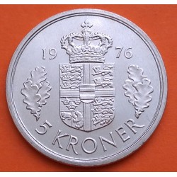 DINAMARCA 5 KRONER 1976 REINA MARGARITA II KM.863.1 @GRAN TAMAÑO@ MONEDA DE NICKEL SC- Denmark