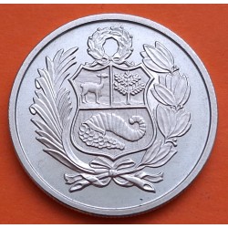 PERU 100 SOLES DE ORO 1980 ESCUDO y VALOR 1º AÑO DE EMISIÓN KM.283 MONEDA DE NICKEL SC-