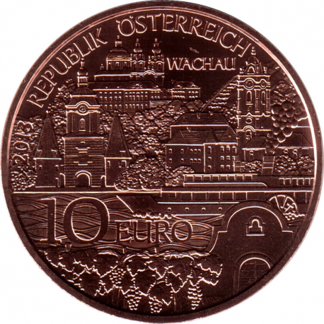 AUSTRIA 10 EUROS 2013 PRECIOSA ACUÑACION REGION DE WACHAU COBRE SC