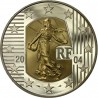 . @MUY RARA Tirada 2.999@ FRANCIA 5 EUROS 2004 SEMEUSE en ORO PURO 2 Gramos KM.1371 MONEDA DE PLATA PROOF
