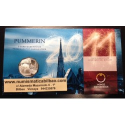 . @RARA@ AUSTRIA 5 EUROS 2011 CAMPANA PUMMERIN Bell KM.3195 MONEDA DE PLATA SC Österreich silver coin BLISTER