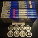 . 13 ONZAS DE PLATA PURA x España 2000 PESETAS 1990+1991+1992 OLIMPIADA DE BARCELONA PROOF ESTUCHE FNMT 16 monedas