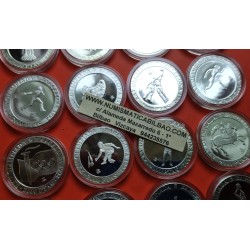 . 13 ONZAS DE PLATA PURA x España 2000 PESETAS 1990+1991+1992 OLIMPIADA DE BARCELONA PROOF ESTUCHE FNMT 16 monedas