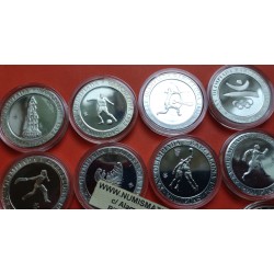 . 13 ONZAS DE PLATA PURA x España 2000 PESETAS 1990+1991+1992 OLIMPIADA DE BARCELONA PROOF ESTUCHE FNMT 16 monedas