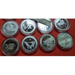 . 13 ONZAS DE PLATA PURA x España 2000 PESETAS 1990+1991+1992 OLIMPIADA DE BARCELONA PROOF ESTUCHE FNMT 16 monedas