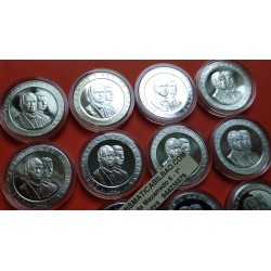 . 13 ONZAS DE PLATA PURA x España 2000 PESETAS 1990+1991+1992 OLIMPIADA DE BARCELONA PROOF ESTUCHE FNMT 16 monedas