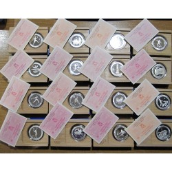 . 13 ONZAS DE PLATA PURA x España 2000 PESETAS 1990+1991+1992 OLIMPIADA DE BARCELONA PROOF ESTUCHE FNMT 16 monedas
