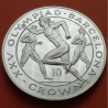 . @Tirada 999 - 10 ONZAS@ GIBRALTAR 10 CROWN 1991 CORREDORES OLIMPIADA BARCELONA 92 KM.107 MONEDA DE PLATA CÁPSULA