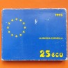 5  ONZAS x ESPAÑA 25 ECU 1995 LA MARINA ESPAÑOLA BARCO y ALMIRANTES MONEDA DE PLATA SI ESTUCHE FNMT 25 Ecus 1995 Cincuentín