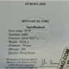 . Tirada 497 Monedas x FRANCIA 20 EUROS 2008 EUROPA - SEMEUSE MONEDA DE PLATA PROOF France Monnaie 5 ONZAS
