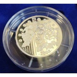 . Tirada 497 Monedas x FRANCIA 20 EUROS 2008 EUROPA - SEMEUSE MONEDA DE PLATA PROOF France Monnaie 5 ONZAS