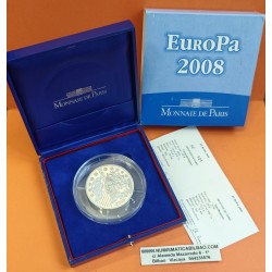 . Tirada 497 Monedas x FRANCIA 20 EUROS 2008 EUROPA - SEMEUSE MONEDA DE PLATA PROOF France Monnaie 5 ONZAS