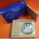 ESPAÑA 25 ECU 1996 HOMENAJE A LA MARINA ESPAÑOLA BARCOS MONEDA DE PLATA ESTUCHE 25 ECUS 1996 OZ Cincuentín 5 ONZAS