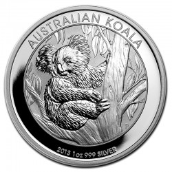 AUSTRALIA 1 DOLAR 2013 KOALA SC MONEDA DE PLATA PURA 999 Silver Dollar 1 Oz Onza Troy CAPSULA