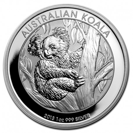 AUSTRALIA 1 DOLAR 2013 KOALA SC MONEDA DE PLATA PURA 999 Silver Dollar 1 Oz Onza Troy CAPSULA