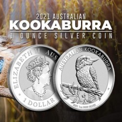 AUSTRALIA 1 DOLAR 2021 KOOKABURRA PAJARO EN ARBOL MONEDA DE PLATA PURA $1 Dollar silver coin OZ ONZA CÁPSULA