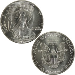 ESTADOS UNIDOS 1 DOLAR 1987 EAGLE LIBERTY MONEDA DE PLATA PURA SC $1 Dollar Coin USA UNITED STATES ONZA OZ OUNCE