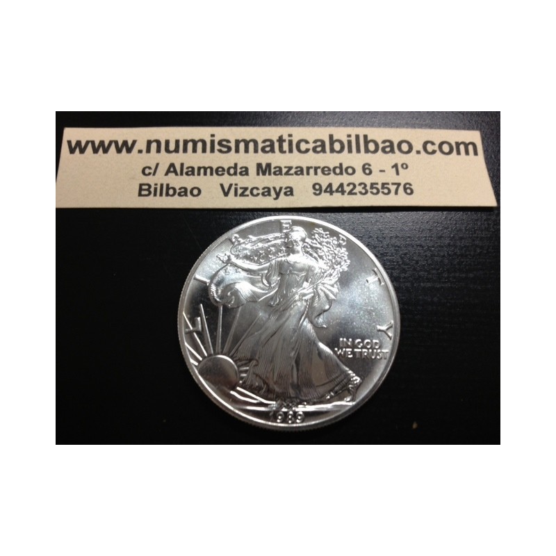 ESTADOS UNIDOS 1 DOLAR 1989 EAGLE LIBERTY MONEDA DE PLATA PURA SC $1 Dollar Coin USA UNITED STATES ONZA OZ OUNCE