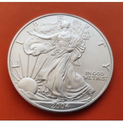 ESTADOS UNIDOS 1 DOLAR 2004 EAGLE LIBERTY MONEDA DE PLATA PURA SC $1 Dollar Coin USA UNITED STATES ONZA OZ OUNCE