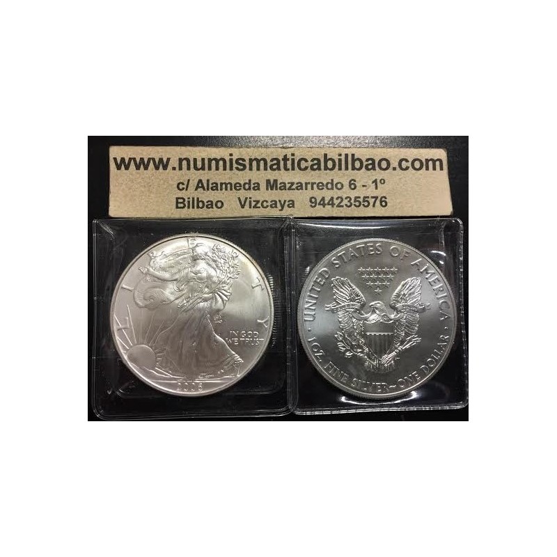 ESTADOS UNIDOS 1 DOLAR 2006 EAGLE LIBERTY MONEDA DE PLATA PURA SC $1 Dollar Coin USA UNITED STATES ONZA OZ OUNCE