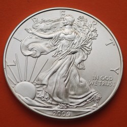 ESTADOS UNIDOS 1 DOLAR 2009 EAGLE LIBERTY MONEDA DE PLATA PURA SC $1 Dollar Coin USA UNITED STATES ONZA OZ OUNCE