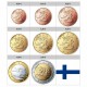 @RARAS@ FINLANDIA MONEDAS EURO 2002 SC 1+2+5+10+20+50 Centimos + 1 EURO + 2 EUROS 2002 @PROCEDEN DE CARTERA OFICIAL@ Finland