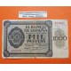 @RARO@ ESPAÑA 1000 PESETAS 1936 BURGOS y ALCAZAR DE TOLEDO Serie A 708463 Pick 103 BILLETE MUY MUY CIRCULADO