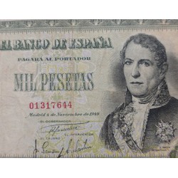ESPAÑA 1000 PESETAS 1949 MARQUES DE SANTILLAN Sin Serie 1317644 Pick 138 BILLETE @ESCASO@ Spain banknote