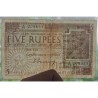 . @SUPER RARO - PVP NUEVO 3.800€@ INDIA 5 RUPIAS 1917 KING GEORGE V Serie J-82 Pick 4 BILLETE MUY CIRCULADO 5 Rupees