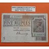 . @SUPER RARO - PVP NUEVO 3.800€@ INDIA 5 RUPIAS 1917 KING GEORGE V Serie J-82 Pick 4 BILLETE MUY CIRCULADO 5 Rupees