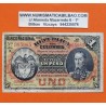 . @PVP NUEVO 950€ COLOMBIA 1 PESO 1895 SIMÓN BOLIVAR Serie K - 965985 Bogotá Pick 214 BILLETE MBC- Banco Nacional