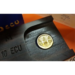 ESPAÑA 10 ECU 1989 COLUMNAS DE HÉRCULES Plus Ultra MONEDA FNMT 3,11 GRAMOS DE ORO PURO 1/10 ONZA
