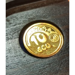 ESPAÑA 10 ECU 1989 COLUMNAS DE HÉRCULES Plus Ultra MONEDA FNMT 3,11 GRAMOS DE ORO PURO 1/10 ONZA