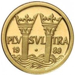 . ESPAÑA 10 ECU 1989 COLUMNAS DE HÉRCULES Plus Ultra MONEDA FNMT 3,11 GRAMOS DE ORO PURO 1/10 ONZA