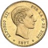 . ESPAÑA 25 PESETAS 1877 * 18 77 DEM Rey ALFONSO XII KM.673 MONEDA DE ORO ALFONSINA Spain gold coin