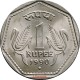 INDIA 1 RUPIA 1990 ASOKA LION - ESCUDO y VALOR KM 78 MONEDA DE NICKEL SC- India 1 Rupee