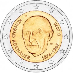 . @ENVÍO HOY@ ALEMANIA 2 EUROS 2026 KONRAD ADENAUER Letra al Azar 1ª MONEDA CONMEMORATIVA SC Germany 2€