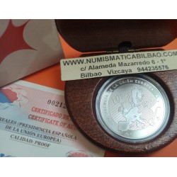 ESPAÑA 10 EUROS 2002 PRESIDENCIA DE LA UNION EUROPEA MONEDA DE PLATA PROOF ESTUCHE y CERTIFICADO FNMT