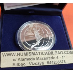 ESPAÑA 10 EUROS 2007 EUROBASKET FIBA BALONCESTO MONEDA DE PLATA ESTUCHE y CERTIFICADO FNMT