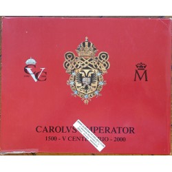 . 7 monedas x ESPAÑA 2000 PESETAS 2000 + 10000 PESETAS 2000 PLATA ESTUCHE FNMT CENTENARIO DE CARLOS V 12 ONZAS