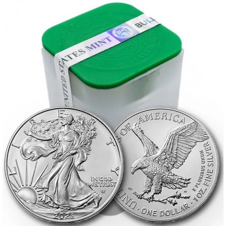 . 1 aaaaaaaaaacoin ESTADOS UNIDOS 1 DOLAR 2025 EAGLE Letra W LIBERTY MONEDA DE PLATA PURA cápsula OZ ONZA