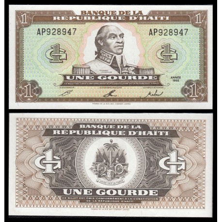 HAITI 1 GOURDE 1987 GENERAL TOSSANT LOUVERTURE Pick 259A BILLETE SC UNC BANKNOTE Une Gourde