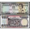 FIJI 1 DOLAR 1987 REINA ISABEL II y MERCADO Serie D Pick 86.A BILLETE SC FIDJI 1 Dollar UNC BANKNOTE