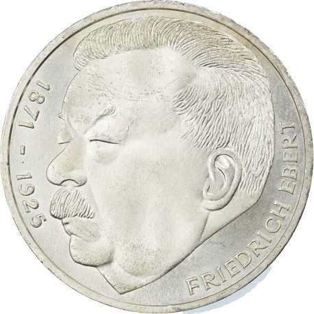 ALEMANIA 5 MARCOS 1975 J POLITICO FRIEDRICH EBERT KM.141 MONEDA DE PLATA SC- Germany silver BRD