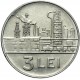 . RUMANIA COMUNISTA 3 LEI 1966 ACERÍA INDUSTRIAL Época de CEAUCESCU MONEDA DE NICKEL KM 96 SC- Romania