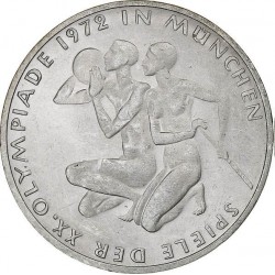 ALEMANIA 10 MARCOS 1972 D ATLETAS OLIMPIADA DE MUNICH KM.132 MONEDA DE PLATA SC- Germany 10 Marks silver 0,30 ONZAS