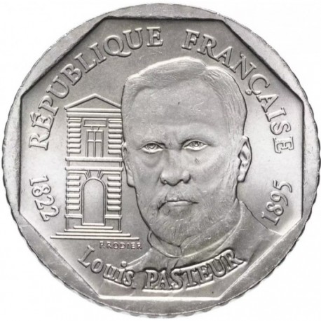 FRANCIA 2 FRANCOS 1995 LOUIS PASTEUR y PROBETAS DE LABORATORIO KM.1119 MONEDA DE NICKEL EBC France 2 Francs